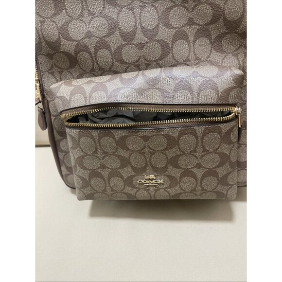 NWT COACH Charlie Backpack F58314 – Signature Khaki/Saddle - Picture 9 of 12